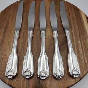 Set Of 5‎ Oneida Community Silverplate Silver Shell Dinner Knives